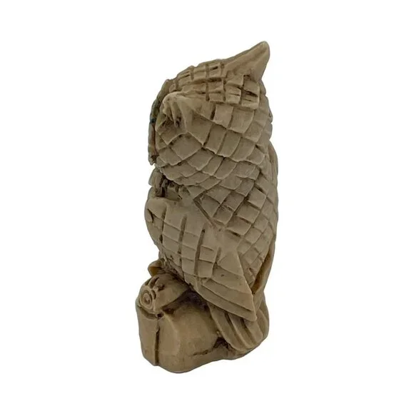 Carved Natural Stone Owl Figurine Handmade in Mexico (?) Collectable Miniature - Picture 6 of 12